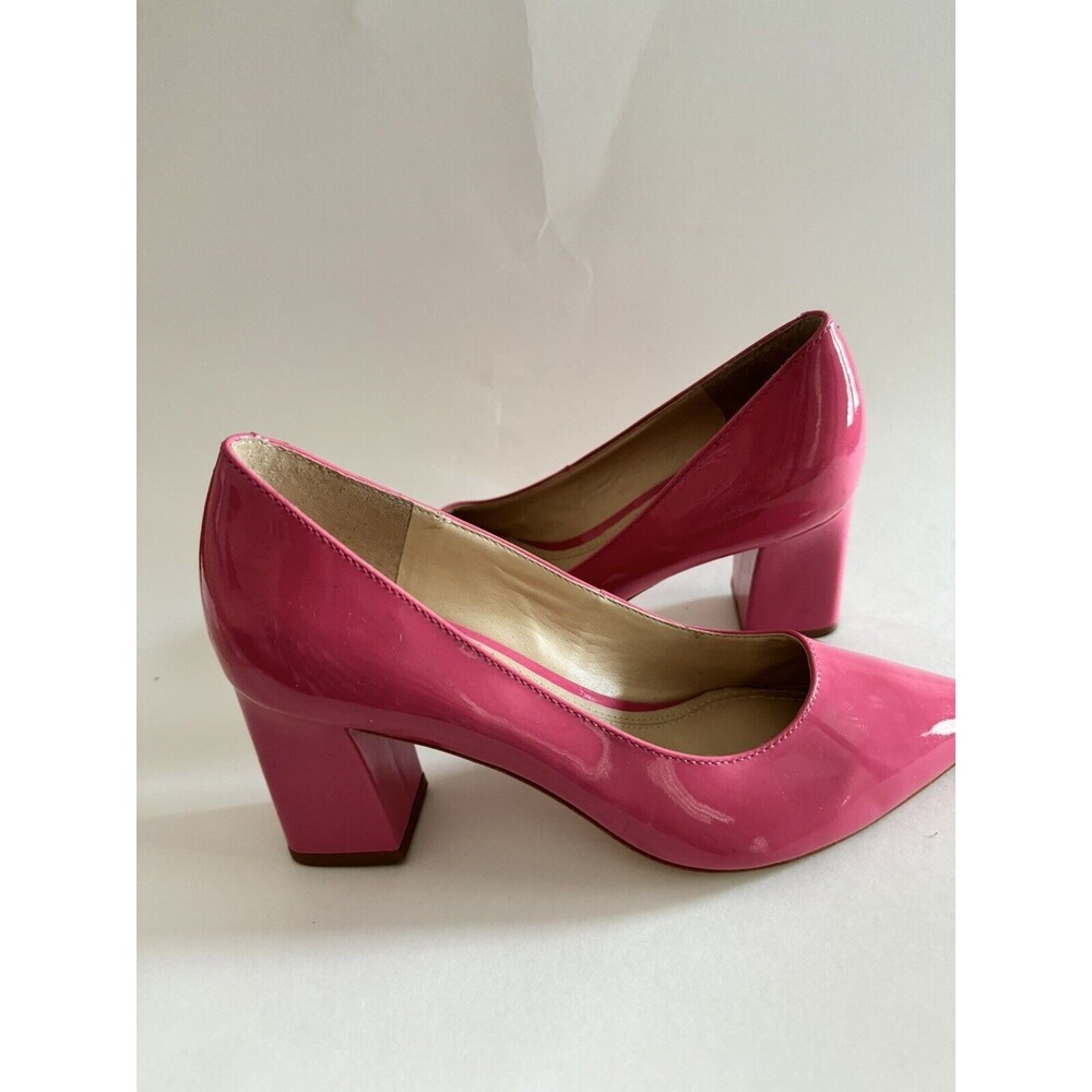 Marc Fisher Women's Zala Pointed Toe Block Heel Leather Pumps Pink Size 5.5 $147
